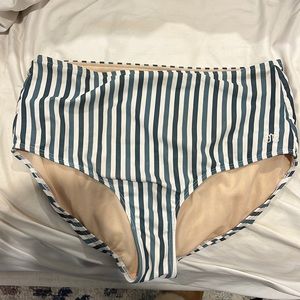 Green stripped Albion high waisted swim bottoms
